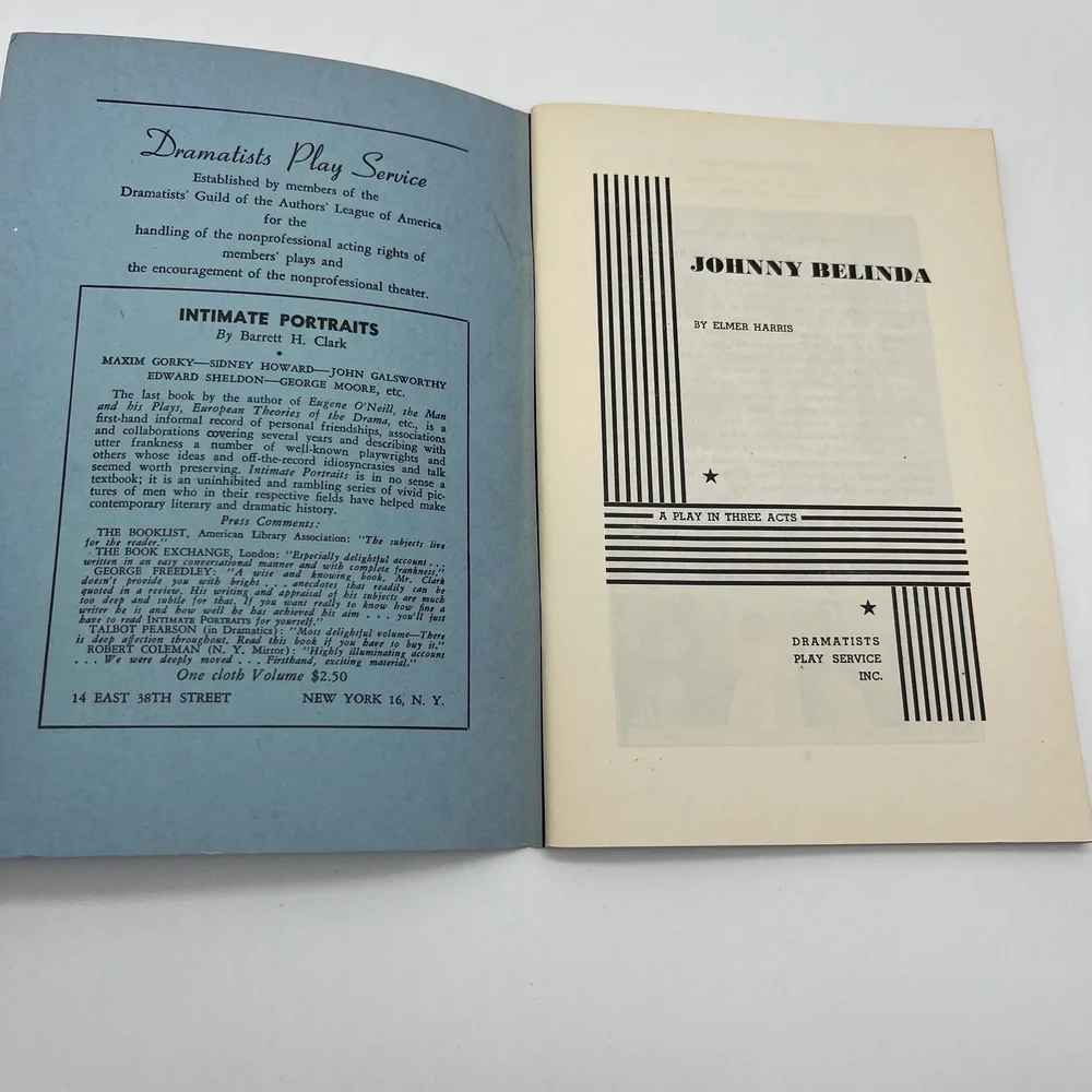 Johnny Belinda Play Elmer Harris Dramatists Play Service‎ Vintage Theater